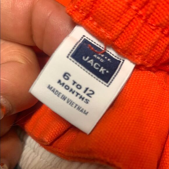 Kids Orange and White Button Shorts Set - Picture 7 of 8